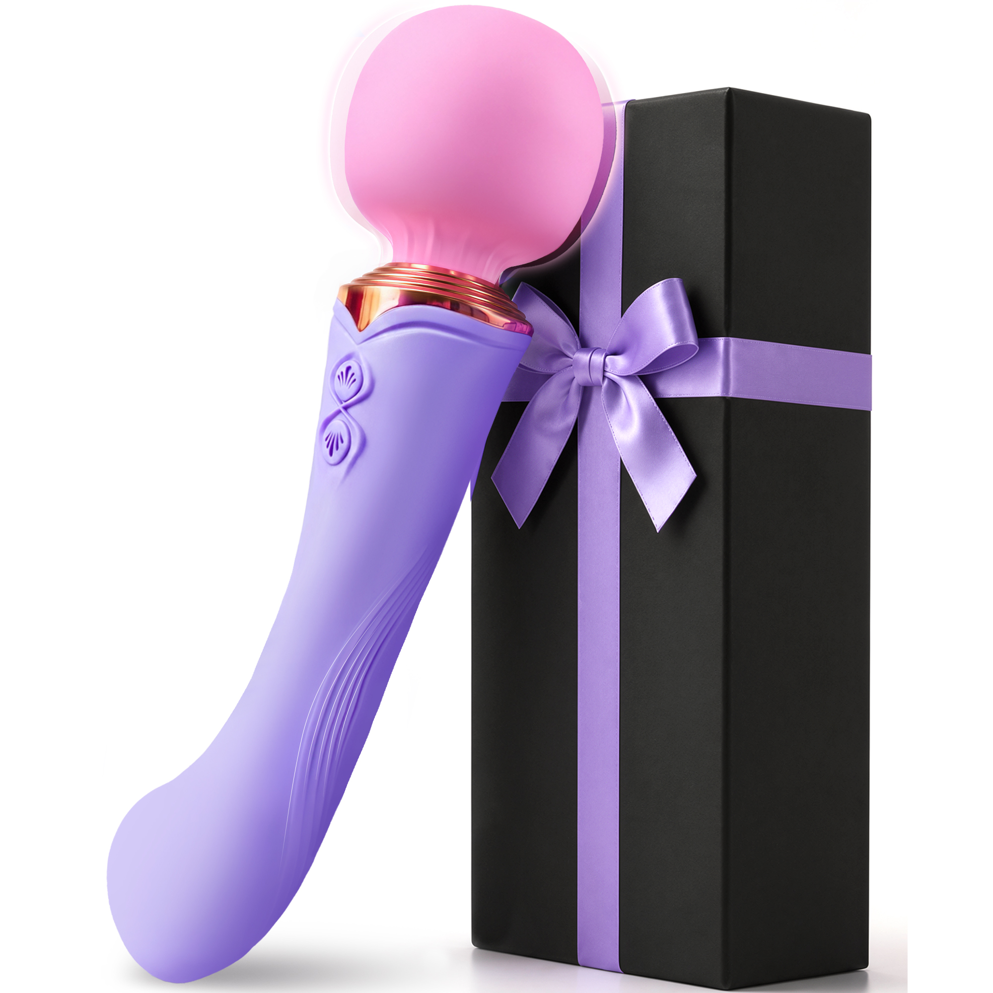 Lavender VEGA PRO wand next to its gift box
